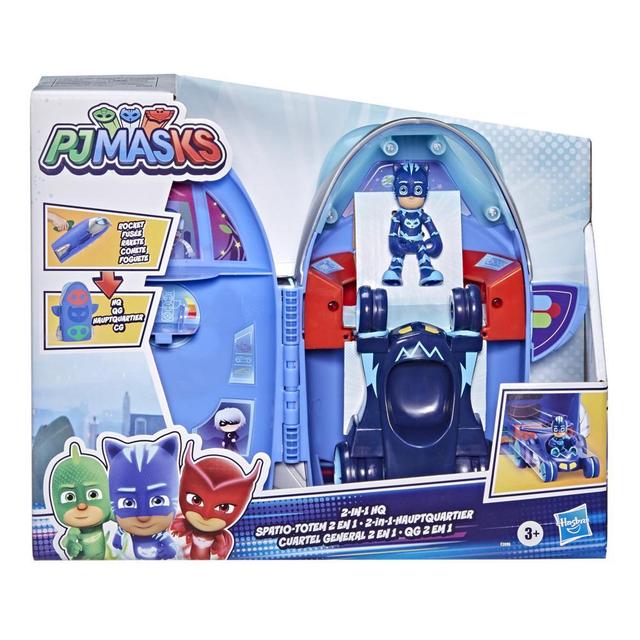 PJ Masks 2-in-1 HQ Playset, Headquarters and Rocket Preschool Toy with Action Figure and Vehicle for Kids Ages 3 and Up