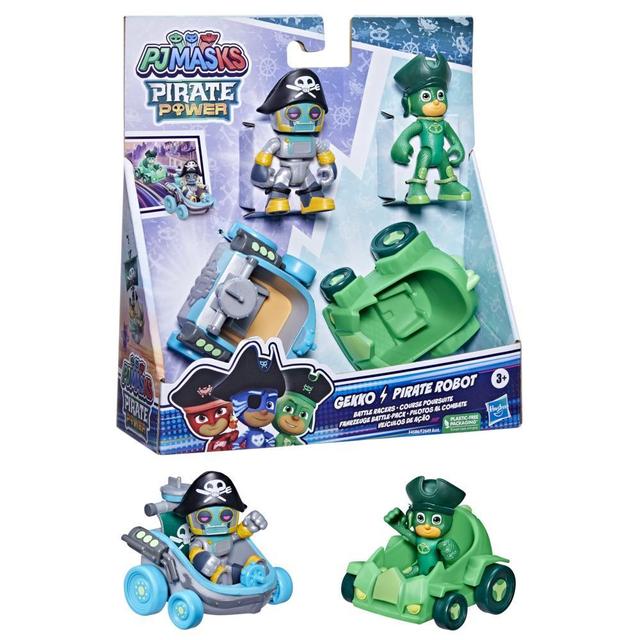 PJ Masks Pirate Power Gekko vs Pirate Robot Battle Racers Preschool Toy, Vehicle and Figure Set for Kids Ages 3 and Up