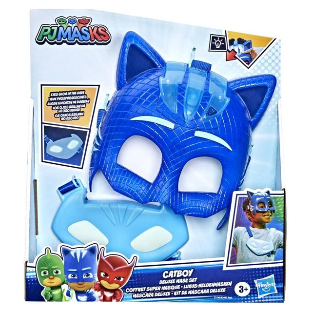 PJ Masks Catboy Deluxe Mask Set, Preschool Dress-Up Toy, Light-up Mask and Catboy Amulet Accessory for Kids Ages 3 and Up