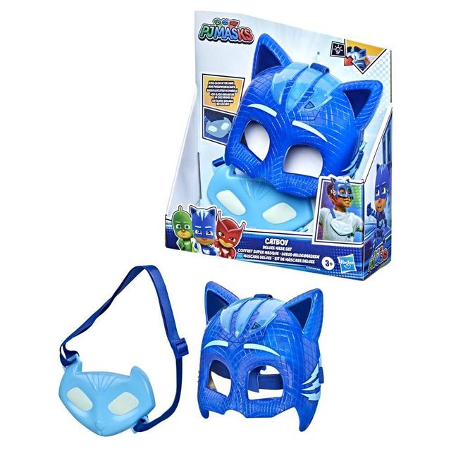 PJ Masks Catboy Deluxe Mask Set, Preschool Dress-Up Toy, Light-up Mask and Catboy Amulet Accessory for Kids Ages 3 and Up
